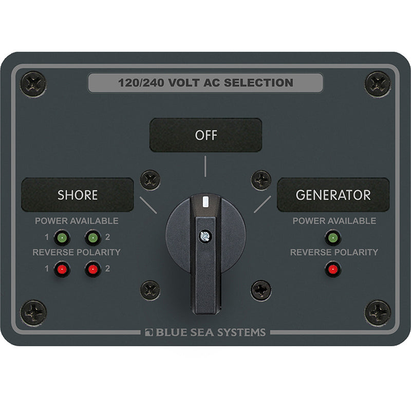Blue Sea 8386 AC Rotary Switch Panel 30 Ampere 2 Positon  OFF 4 Pole 8386