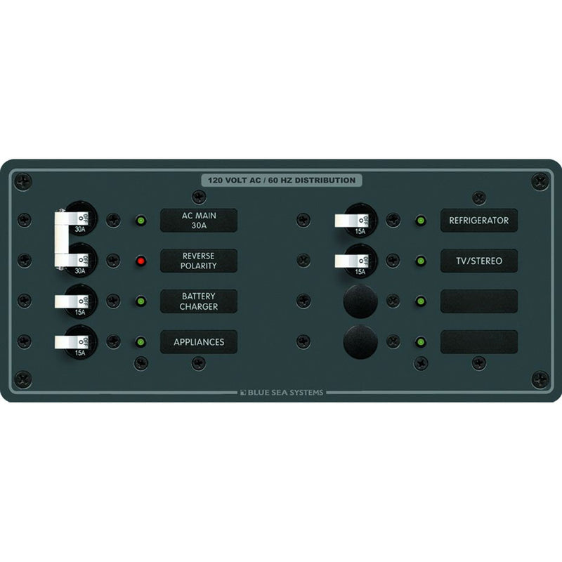 Blue Sea 8412 AC Main  6 Positions  White 8412