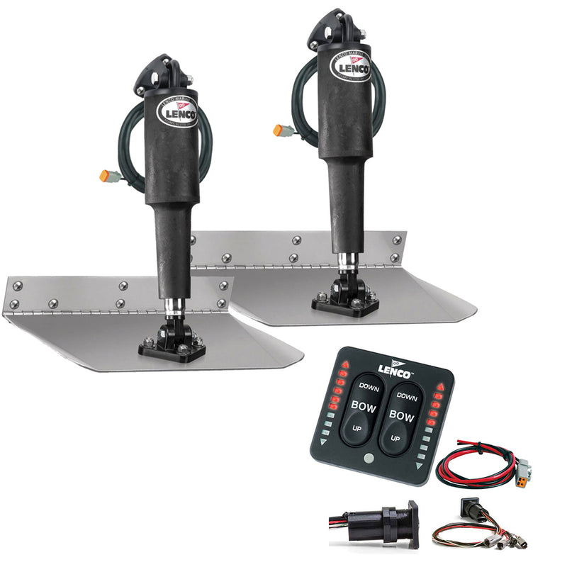 Lenco 9 x 9 Standard Trim Tab Kit wLED Indicator Switch Kit 12V TT9X9I