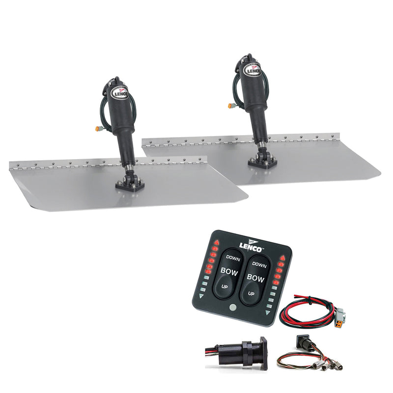 Lenco 12 x 12 Standard Trim Tab Kit wLED Integrated Switch Kit 12V 15109103
