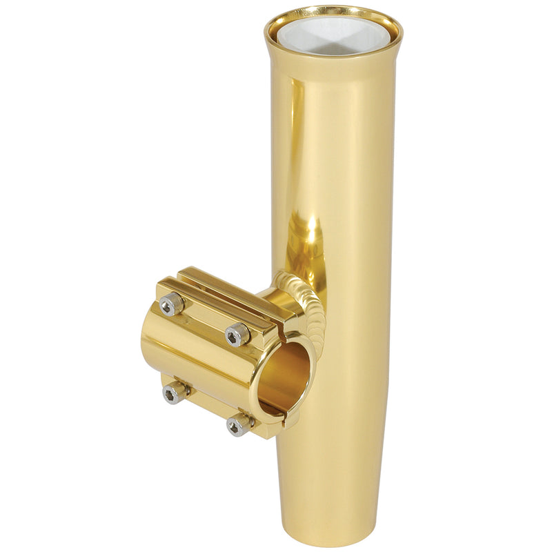 Lees ClampOn Rod Holder  Gold Aluminum  Horizontal Mount  Fits 1315 OD Pipe RA5202GL