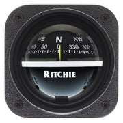 Ritchie V537 Explorer Compass  Bulkhead Mount  Black Dial V537