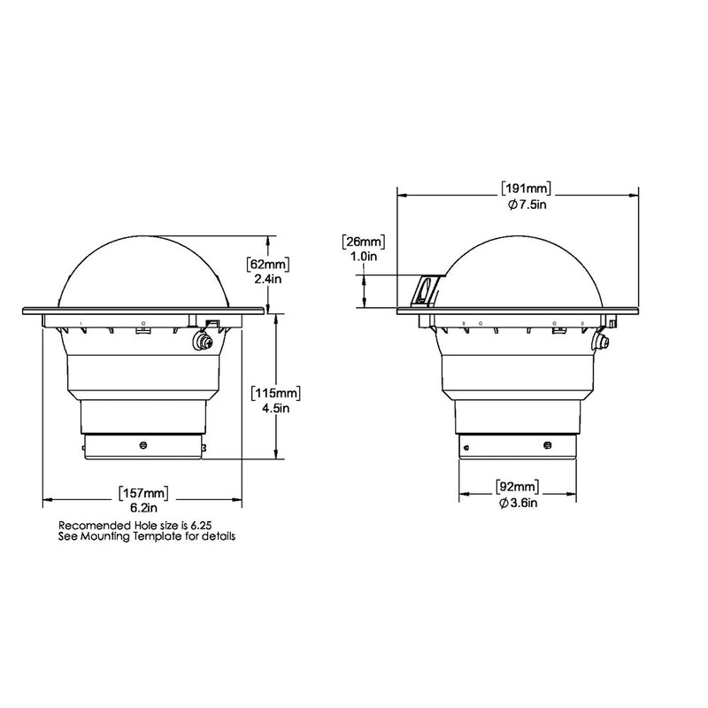 Ritchie FB500 Globemaster Compass  Flush Mount  Black  12V  5 Degree Card FB500