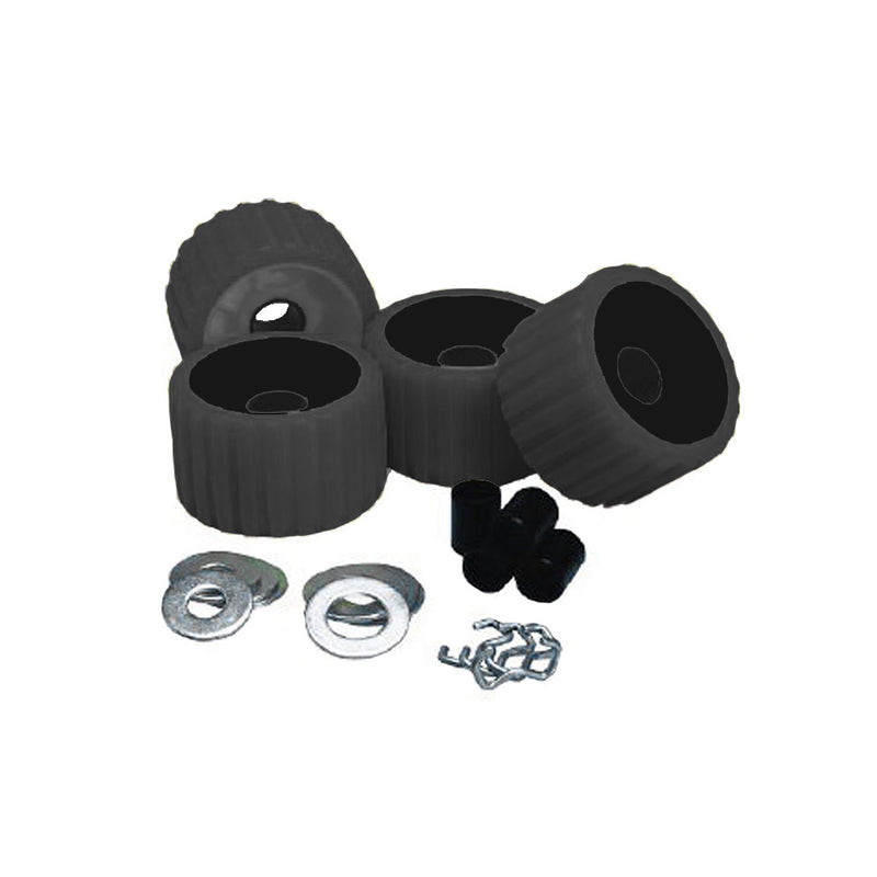 CE Smith Ribbed Roller Replacement Kit  4 Pack  Black 29210