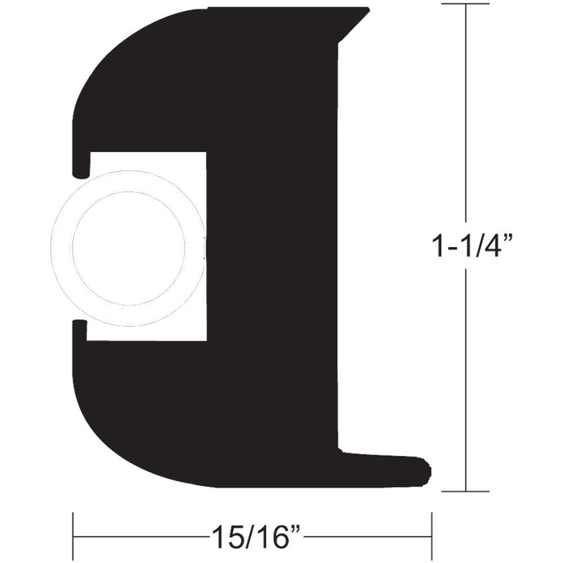 TACO Flex Vinyl Rub Rail Kit  Black wWhite Insert  50  114 x 1516 V113447BWK502