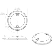 Lumitec TouchDome  Dome Light  Polished SS Finish  2Color WhiteBlue Dimming 101097