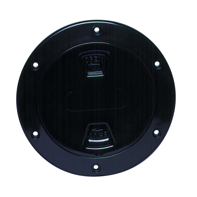 Beckson 4 Smooth Center ScrewOut Deck Plate  Black DP40B