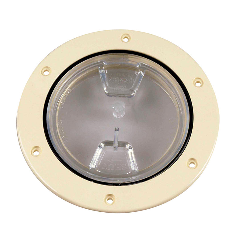 Beckson 4 Clear Center ScrewOut Deck Plate  Beige DP40NC