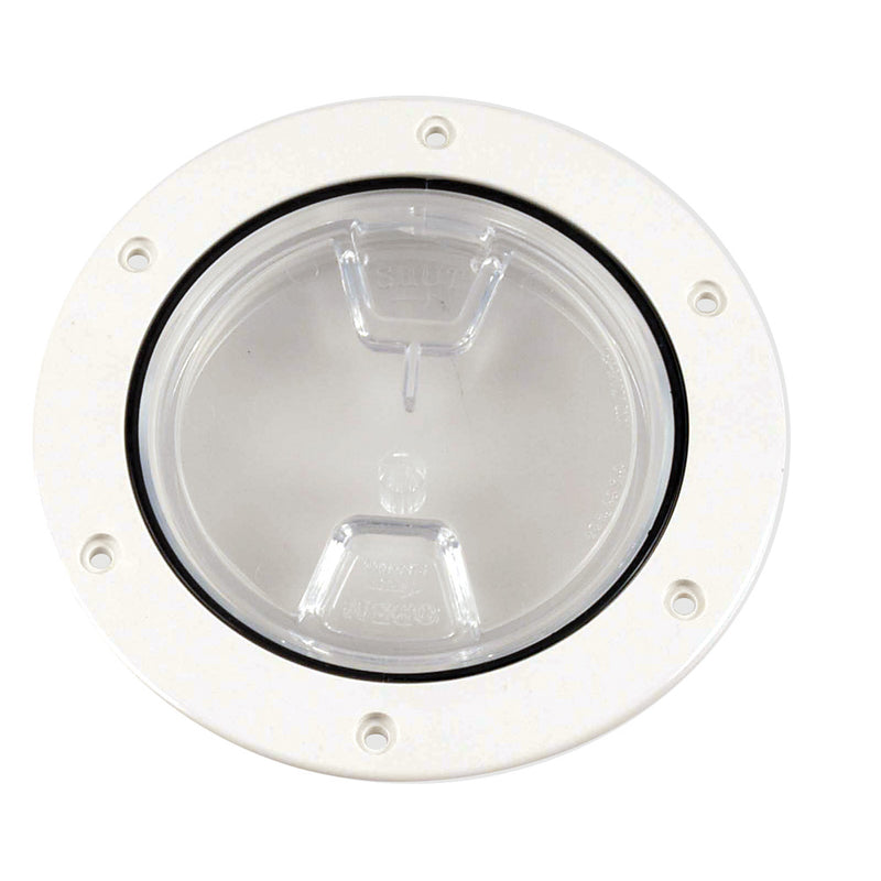 Beckson 4 Clear Center ScrewOut Deck Plate  White DP40WC