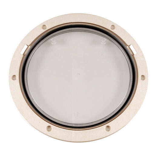Beckson 8 Clear Center PryOut Deck Plate  Beige DP81NC