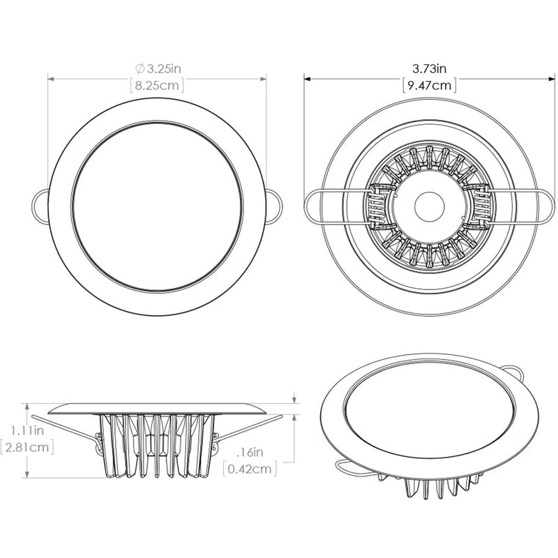Lumitec Mirage  Flush Mount Down Light  Glass FinishWhite Bezel  2Color WhiteBlue Dimming 113121