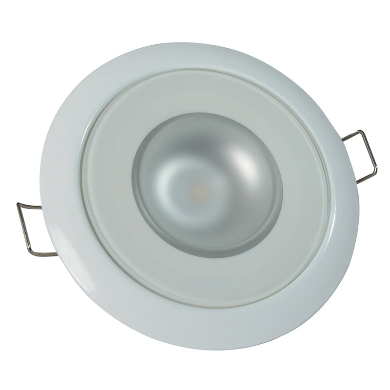 Lumitec Mirage  Flush Mount Down Light  Glass FinishWhite Bezel  3Color RedBlue NonDimming wWhite Dimming 113128