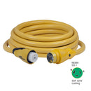Marinco CS50325 EEL 50A 125V Shore Power Cordset  25  Yellow CS50325