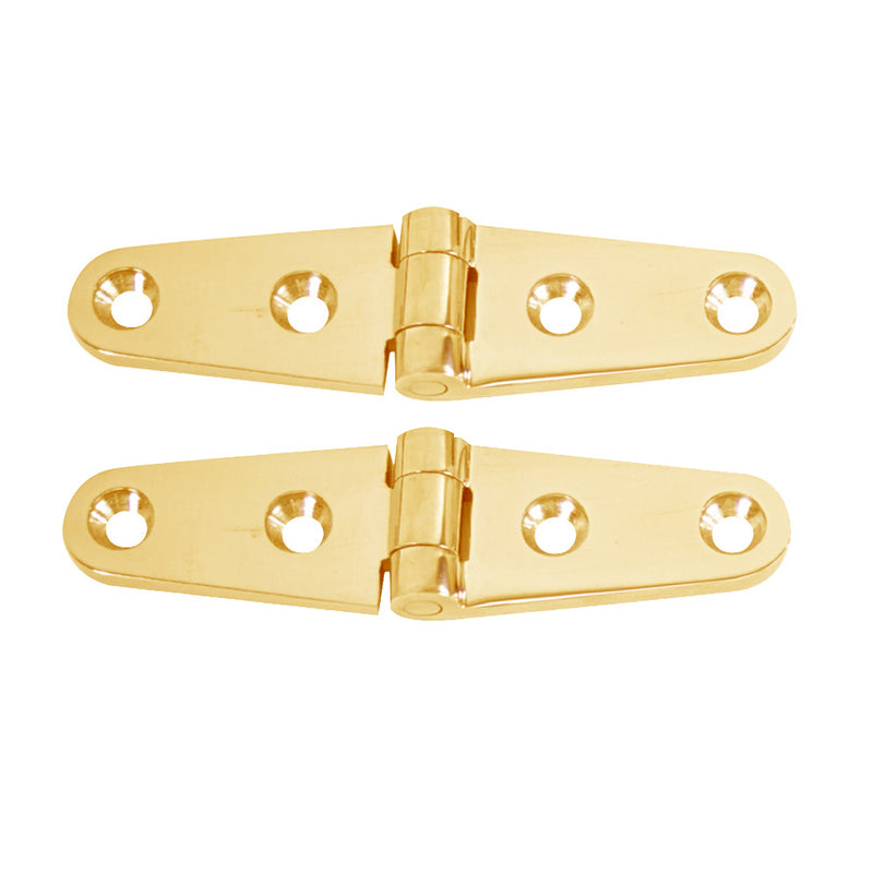 Whitecap Strap Hinge  Polished Brass  4 x 1  Pair S0604BC