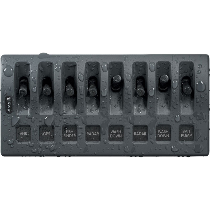 Blue Sea 4309 WeatherDeck 12V DC Waterproof Switch Panel  8 Position 4309