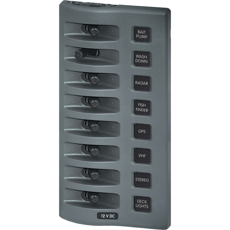 Blue Sea 4309 WeatherDeck 12V DC Waterproof Switch Panel  8 Position 4309