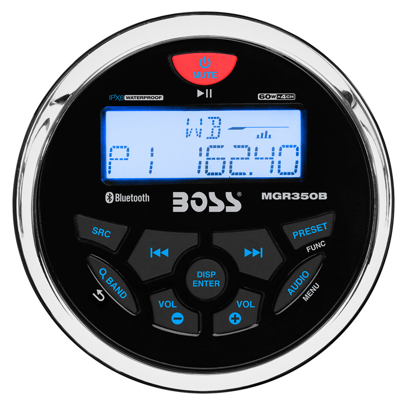 Boss Audio MGR350B Marine Stereo wAMFMBTUSB MGR350B