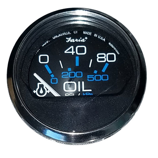 Faria Chesapeake Black 2 Oil Pressure Gauge 80 PSI 13702