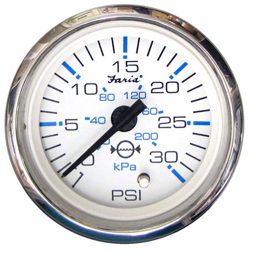 Faria Chesapeake White SS 2 Water Pressure Gauge 30 PSI 13812