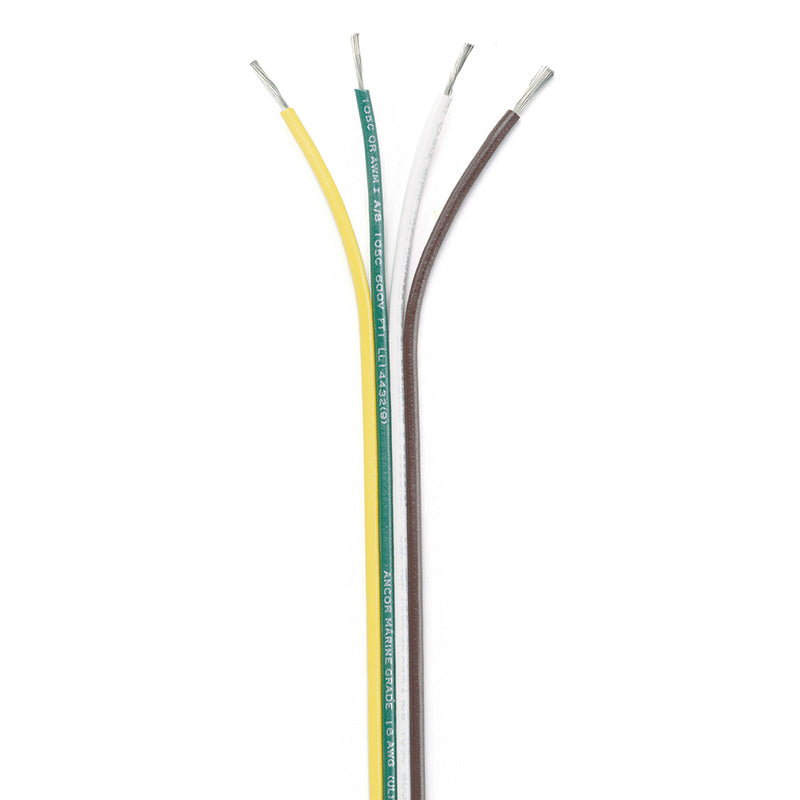 Ancor Ribbon Bonded Cable  164 AWG  BrownGreenWhiteYellow  Flat  100 154510