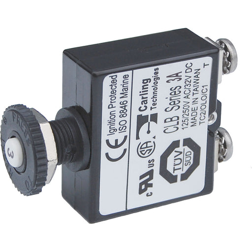 Blue Sea Push Button Reset Only Screw Terminal Circuit Breaker  3 Amps 2129