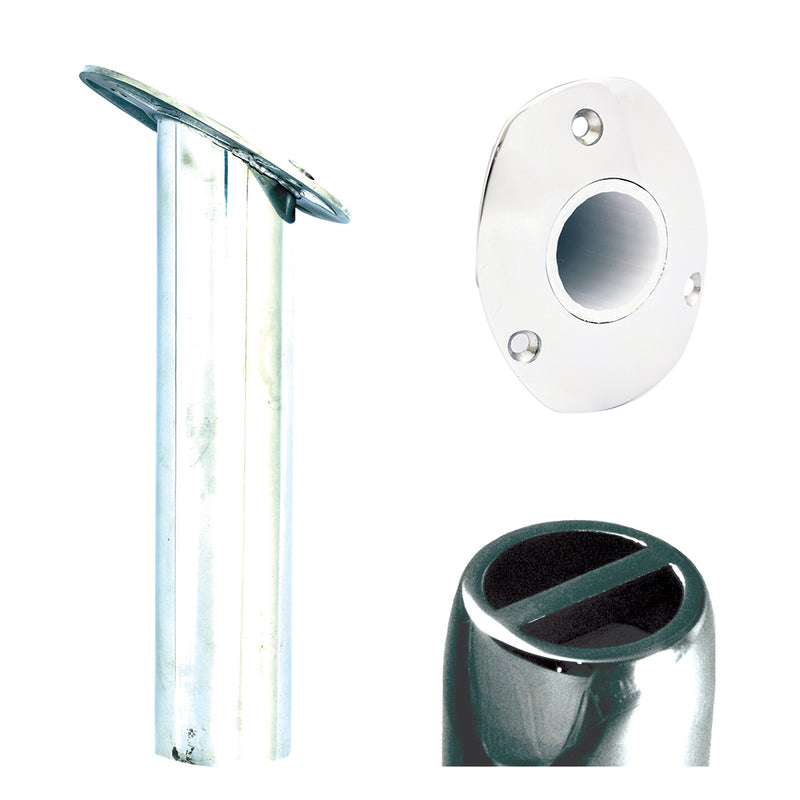 Tigress Oval Head SS Gunnel Mount Rod Holder  30 Degree  9 88525