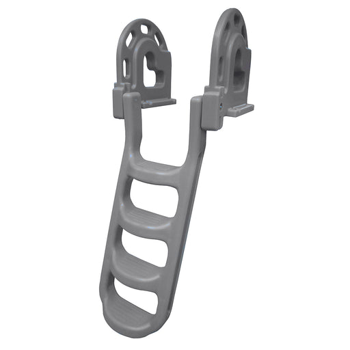Dock Edge StandOff FlipUp Polyethylene Roto Molded 4Step Dock Ladder  Grey DE2084F