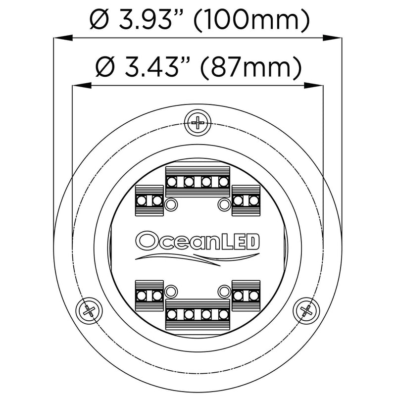 OceanLED Sport S3124s Underwater LED Light  Ultra WhiteMidnight Blue 012103BW
