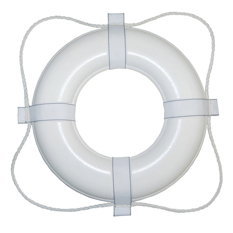Taylor Made Foam Ring Buoy  20  White wWhite Grab Line 360