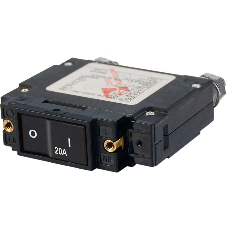 Blue Sea 7543 CSeries Flat Rocker Circuit Breaker  Single Pole  20A 7543