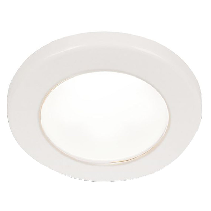 Hella Marine EuroLED 75 3 Round Screw Mount Down Light  White LED  White Plastic Rim  24V 958110111