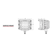 RIGID Industries DSS Series PRO Spot LED Surface Mount  Pair  White 862213
