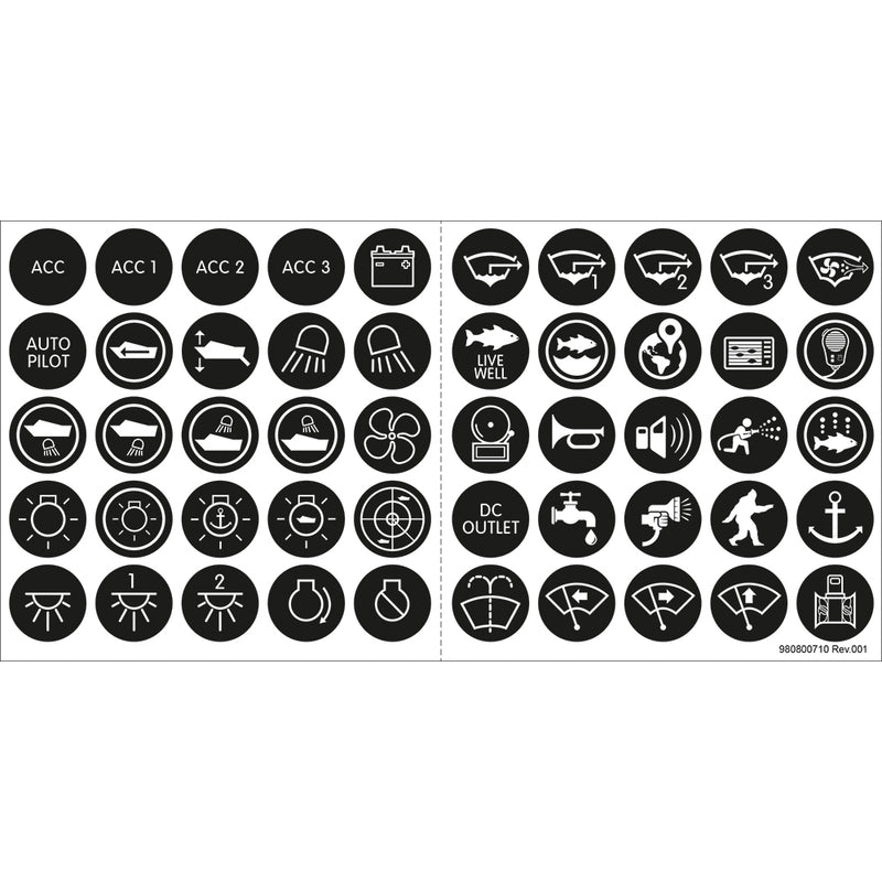 Blue Sea 4230 Push Button Switch Label Kit 4230