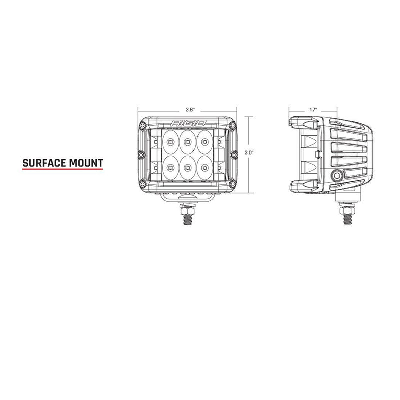 RIGID Industries DSS Series PRO Flood Surface Mount  Black 261113