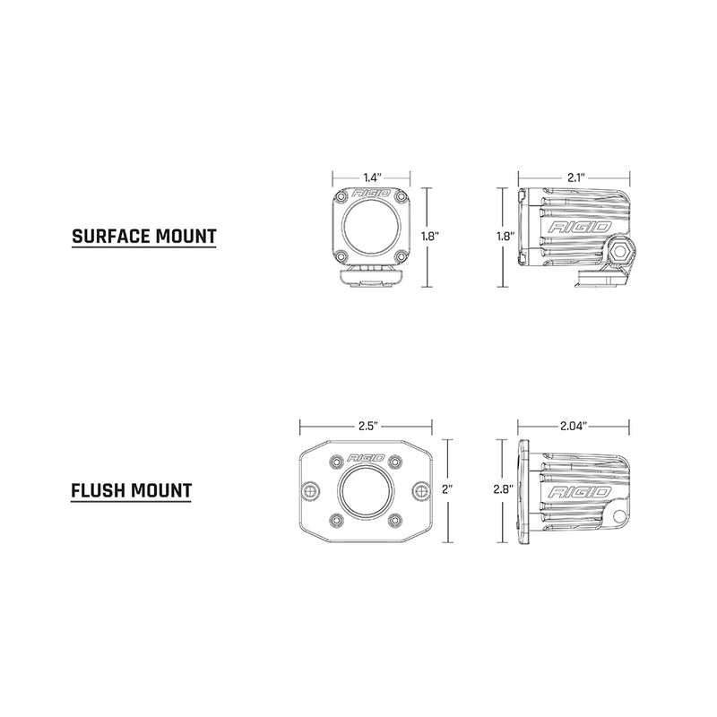 RIGID Industries Ignite Flush Mount Diffused  Single  Black 20631