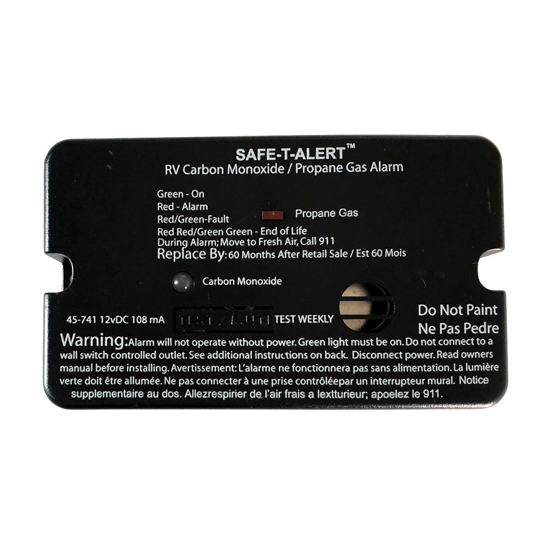 SafeTAlert 45Series Combo Carbon Monoxide Propane Alarm Surface Mount  Black 45741BL