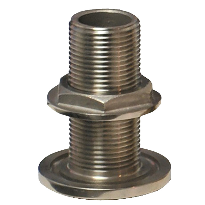 GROCO 12 NPS NPT Combo Stainless Steel ThruHull Fitting wNut TH500WS