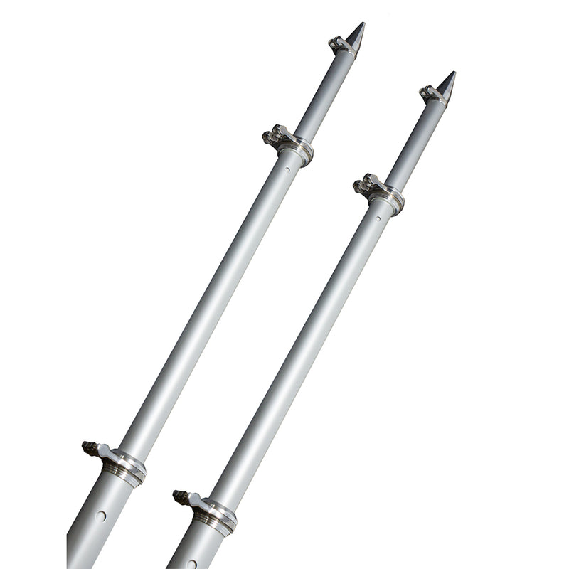 TACO 18 Deluxe Outrigger Poles wRollers  SilverSilver OT0318HDVEL
