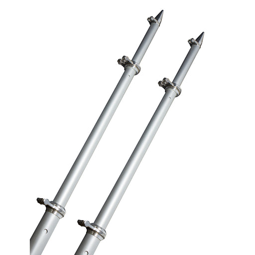 TACO 18 Deluxe Outrigger Poles wRollers  SilverSilver OT0318HDVEL