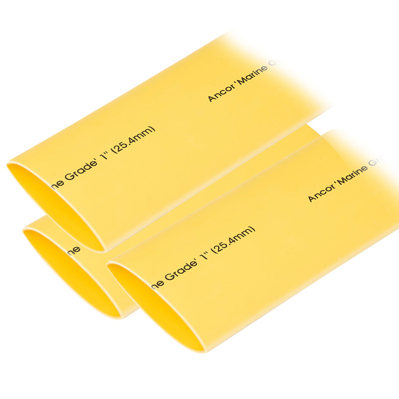 Ancor Heat Shrink Tubing 1 x 12  Yellow  3 Pieces 307924