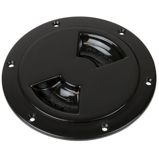 SeaDog QuarterTurn Smooth Deck Plate wInternal Collar  Black  4 3363451