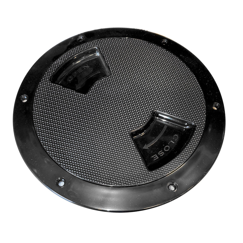 SeaDog QuarterTurn Textured Deck Plate wInternal Collar  Black  8 3363871