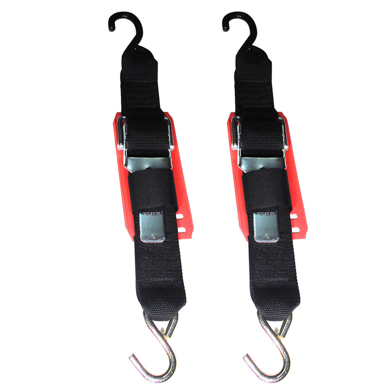 Rod Saver Paddle Buckle Trailer TieDown wVinyl Pad  2 x 6  Pair 2PB6VP