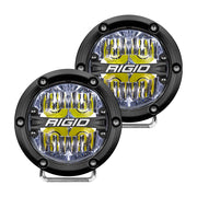 RIGID Industries 360Series 4 LED OffRoad Fog Light Drive Beam wWhite Backlight  Black Housing 36117