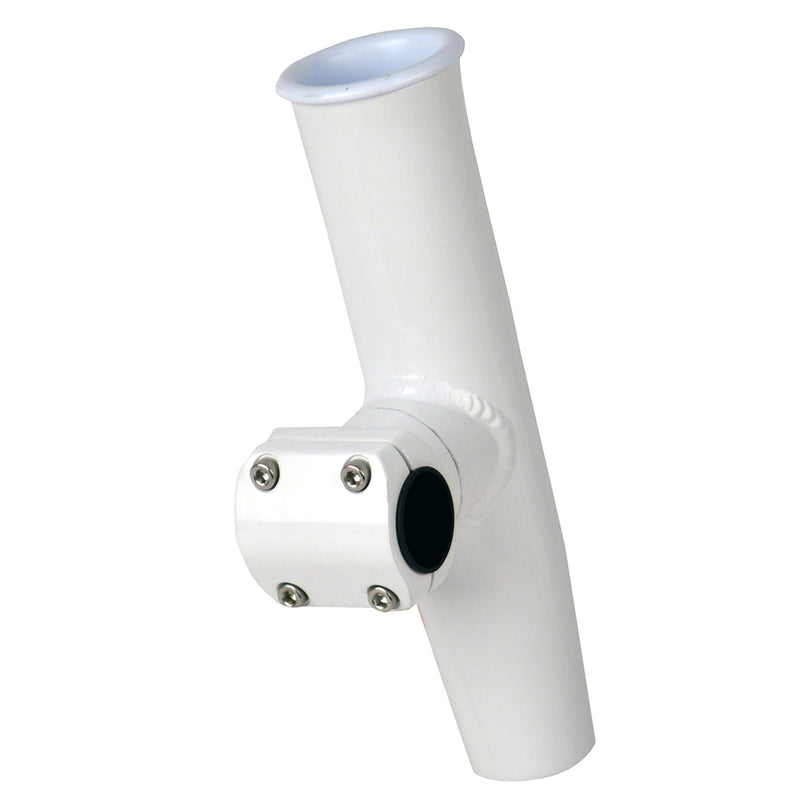 CE Smith Adjustable Mid Mount Rod Holder  166 or 112 OD  White Powder Coat Aluminum with Sleeve  Hex Key 53775
