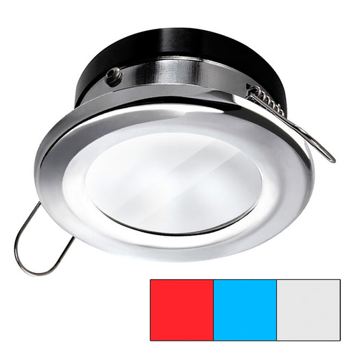 i2Systems Apeiron A1120 Spring Mount Light  Round  Red Cool White  Blue  Polished Chrome A1120Z11HAE
