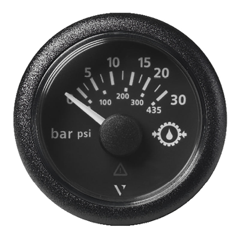 Veratron 52MM 2116 ViewLine Transmission Oil Pressure 30 Bar435 PSI  Black Dial  Round Bezel A2C59514141