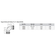 Viega ProPress 212  90 Copper Elbow  Double Press Connection  Smart Connect Technology 20623