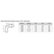 Viega ProPress 2  90 Copper Elbow  StreetPress Connection  Smart Connect Technology 77072