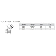 Viega ProPress 212  45 Copper Elbow  Double Press Connection  Smart Connect Technology 20653